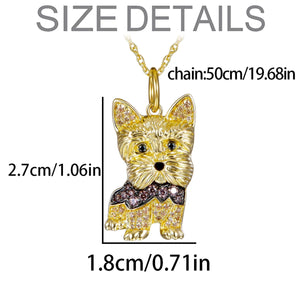 Exquisite Cute Yorkshire Pendant Necklace for Women Elegant Pet Puppy Jewelry Animal Accessories Dog Lovers Memorial Birth Gifts