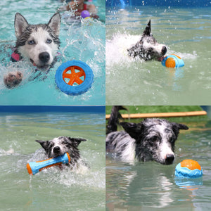 Rubber Dog Toys for Dog Chewing Bite Resistant Squeaky Training Playing Toy Interactive Dog Toys for Large Dogs Teeth Cleaning