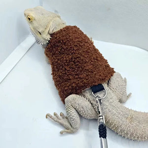 Lizard Clothes With Traction Rope Adjustable Reptile Apparel For Bearded Dragon Chameleon Skin Protection Photo Party