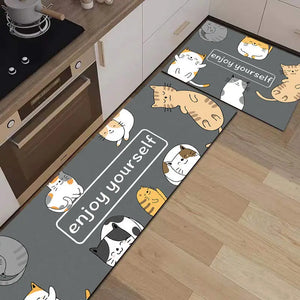 Funny Cute Cat Pattern Living Room Rugs Home Entrance Carpet Door Mat Non-Slip Hallway Bathroom Mat Kitchen Floor Mat Alfombra