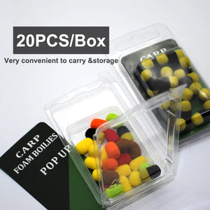 20PCS Pop Up Boilies Carp Fishing Accessories Buoyancy Fishing Bait For Carp Hair Rig Method Feeder Floating Boilies Fish Tackle