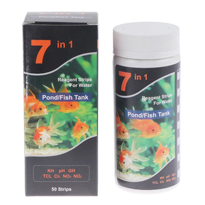 1Pc 7in1 Aquarium Testing Kit for Freshwater Saltwater Pond Test Strips for Fish Tank Testing For Fresh Salt Water 11.0*4.5cm