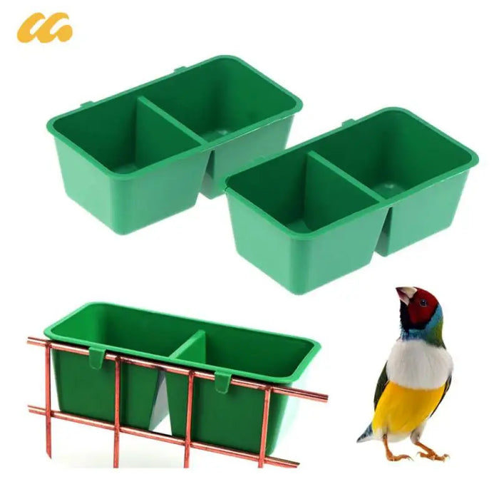 2In1 Bird Food Water Bowl Parrot Dual Feeding Cup Plastic Pigeons Cage Water Food Feeder Bird Parrot Pet Aviary Water Box Bowl