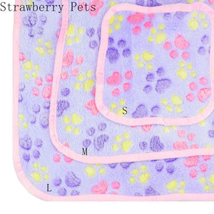 Super Soft Flannel Fleece Cat Dog Bed Mats Paw Foot Print Warm Pet Blanket Sleeping Beds Cover Mat For Small Medium Dogs Cats