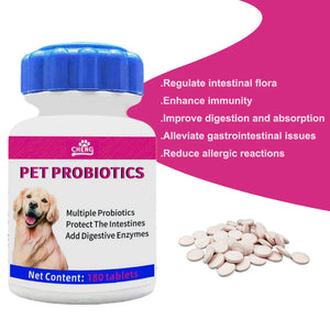 180 Tablets Pet Digestive Health Probiotic Supplements for Cats and Dogs - Regulate Intestinal Flora to Boost Immunity