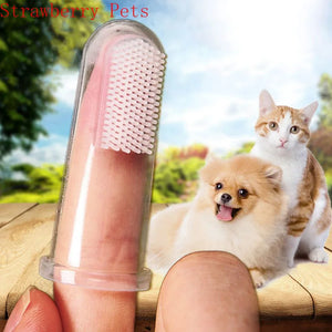 Hot Selling Soft Pet Finger Toothbrush Teddy Dog Brush Bad Breath Tartar Teeth Care Dog Cat Cleaning Supplies Soft Tooth Brush