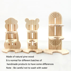 Adjustable Wooden Small Pets Water Drinking Bottle Holder Feeding Bottles Stand Auto Dispenser Holder Guinea Pigs Chinchillas