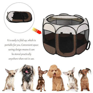 Pet Octagonal Crate Cat Crate Dog Crate Folding Maternity Crate Canine Crate Easy Operation Enclosure Outdoor Camping Pet Tent