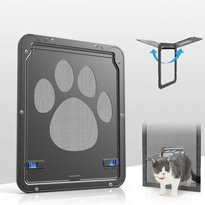 Dog Cat Door Lockable Magnetic Screen Outdoor Function Gates & Ramps Window Garden Tunnel Safety Self-Closing Flap Gate Pet Door