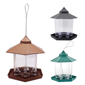 New Garden Gazebo Hanging Wild Bird Feeder Outdoor Container With Hang Rope Pet Bird Feeding House Type Bird Feeder