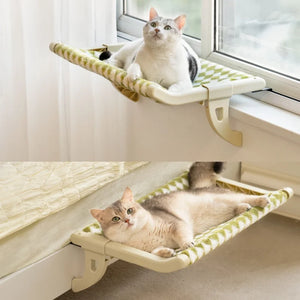 Mewoofun Cat Hammock One-Step Sliding Clamping Slot Adjustment Cat Window Hammock with Removable Covers 30kg Pet Accessories