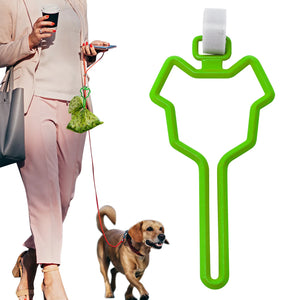 New pet waste bag dispenser with hands-free clip, extendable leash stake and dog traction rope allocator.