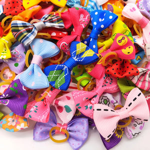 10/20/50Pcs Dog Grooming Hair Bows Dog Bows Mix Colours Small Dog Accessories Dog Hair Rubber Bands Pet Headwear dropshipping