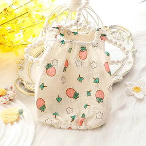 Ins Puppy Summer Puppy Dress Strawberry Fruit Dog Princess Dress Cat Skirt Pet Clothing Puppy Pet Apparel Chihuahua Teddy