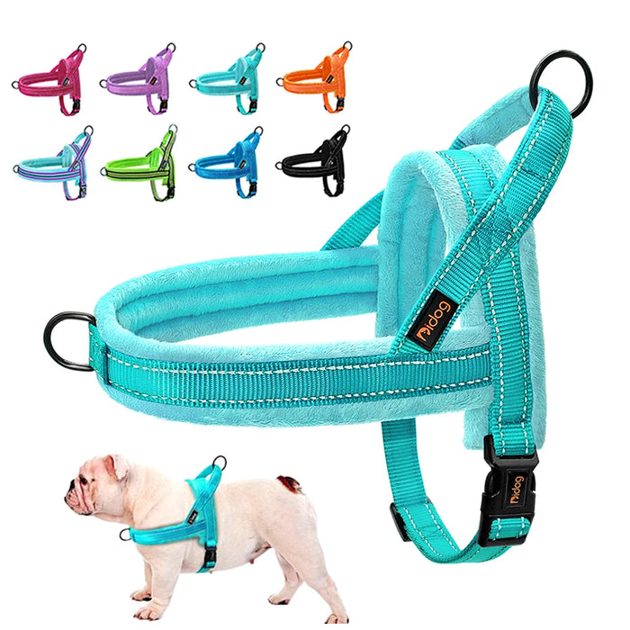 Warm Dog Harness Vest Winter Dog Harnesses Soft Padded Pet Training Harnesses Vests Adjustable For Small Large Dogs Bulldog Pug