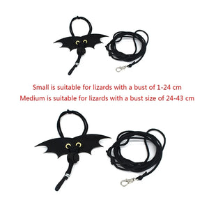 Bearded Dragon Harness Set Adjustable Lizard Leash with Wings for Small Reptiles Comfortable Fashionable Holiday Costume