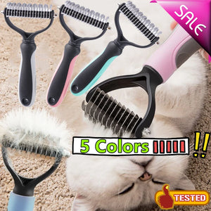 New 5 Colors Pets Fur Knot Cutter Dog Grooming Shedding Tools Pet Cat Hair Removal Comb Brush Double Sided Pet Products Comb