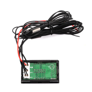 DC4-28V 5V 12V 24V LED Dual Display Temperature Gauge Sensor -50~210℃/-58~410℉ Digital Thermometer With 2 NTC Probe for Aquarium