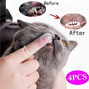 Super Soft Pet Finger Toothbrush Dog Brush Bad Breath Tartar Teeth Tool Cat Toothbrush Dog Supplies Pet Accessories