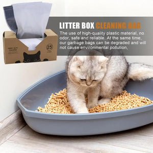 Automatic Litter Box Liner Bag Extra Thick Waste Bags for Self-Cleaning Pet Kitty Litter Box Waste Litter Drawer Liners 25pcs