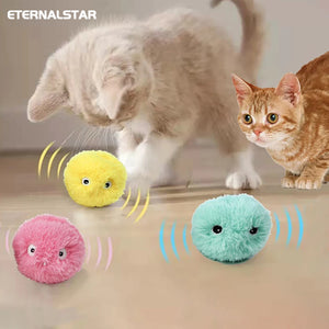 Smart Cat Ball Toys Plush Electric Catnip Training Toy Kitten Touch Sounding Squeaky Supplies Pet Products Toy For Cats