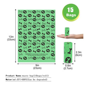 Pet Dog Poop Bags 1 Roll 15 Bags Puppy Cat Dog Waste Bags Dispenser Collector Garbage Bag Outdoor Clean Bag Pets Supplies