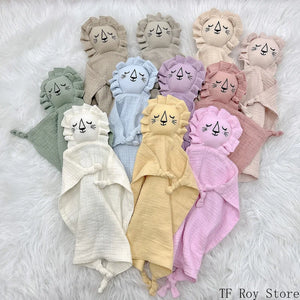 Baby Comforter Cute Baby Rabbit Cat Muslin Towel Soft Cotton Sleeping Dolls Soothing Cloth Blanket Newborn Appease Towel Bibs