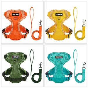 Pet Harness Leash Set Breathable Puppy Cats Vest Chest Strap for Small Dog Walking Supplies French Bulldog Chihuahua Accessories