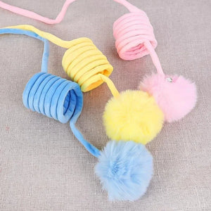 Pet Toy Interactive Cat Toys Funny Cat Stick Spring Rope Ball Plush Toy Interactive Play Training Toys Cats Supplies