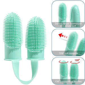 Pet Finger Toothbrush Silicone Super Soft Dog Toothbrushes Teeth Cleaning Tool Bad Breath Care Nontoxic Cat Cleaning Supplies