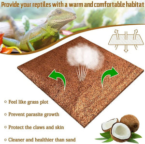 Reptile Carpet Natural Coconut Fiber Coir Mat Pets Terrarium Substrate Liner Flooring Supplies for Lizard Snake Bunny Tortoise