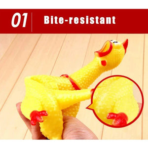 Pets Dog Toys Screaming Chicken Squeeze Sound Toy for Dogs Super Durable & Funny Squeaky Yellow Rubber Chicken Dog Chew Toy