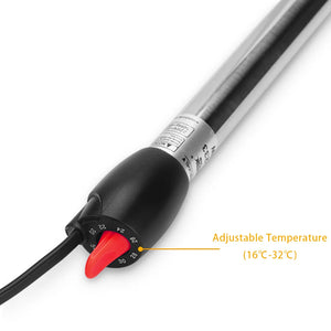 Stainless Steel Aquarium Heater Adjustable Submersible Thermostat heating rod 220-240V For Fish Tank 50W/100W/200W/300W/500W