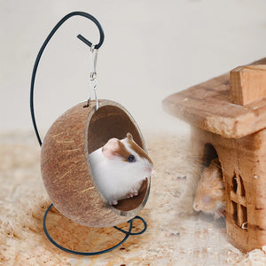 Hamster Coconut Hideout Suspension Coconut Shell Hamster Hideout Small Animal Suspension Coconut Hideout Habitat Decor Pet Cave