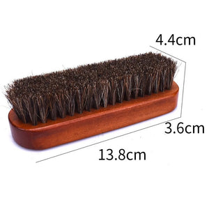 Real Horse Hair Brush Men Shoe Boot Polish Natural Leather Soft Polishing Tool Shoe Cleaning Brush for Suede Nubuck Boot Cleaner