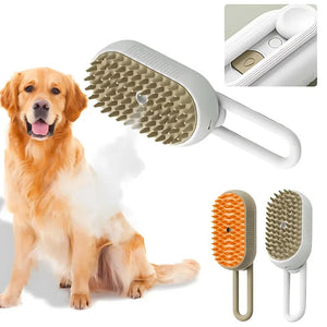 Cat Steam Brush for Shedding 3 in 1 Pet Spa Brush Dogs Cats Spritz Defur Comb Steamy Pet Brushes Hair Removal Grooming Supplies