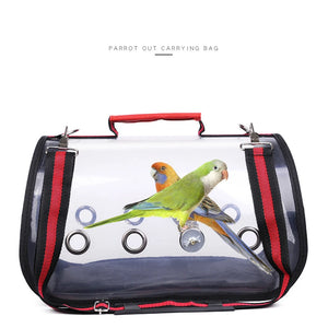 Portable Clear Bird Parrot Transport Cage Breathable Bird Carrier Travel Bag Small Pet Rabbit Guinea Pig Bird Parrot Outdoor Bag