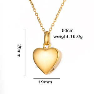 Glossy Heart Cremation Urn Necklace for Ashes Stainless Steel Memorial Jewelry Urn Pendant Keepsake Locket for Human Pet