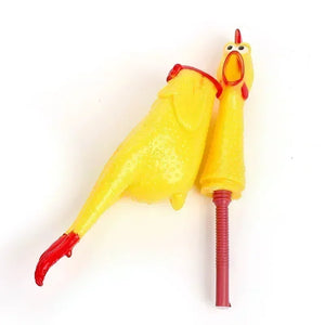 New Pet Dog Squeak Toy Screaming Chicken Squeeze Sound Dog Chew Toys Durable and Fun Yellow Rubber Exhaust Chicken 17CM 31CM