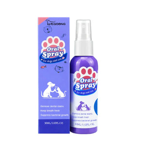 30ml Dog Teeth Cleaning Spray Oral Care Cats Mouth Fresh Remove Tooth Stains Puppy Tartar Removal Deodorant Pet Oral