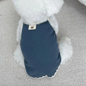 Cute Summer Breathable Lace Edge Suspended Tank Top Teddy Dog Cat Small Puppy Pet Clothes Dog Cooling Vest Puppy Clothing