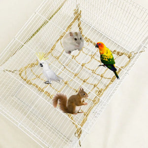 Parrot Climbing Net Swing Rope Net Bird Stand Net Hammock with Hook Bird Hanging Climb Chewing Pet Bird Toys