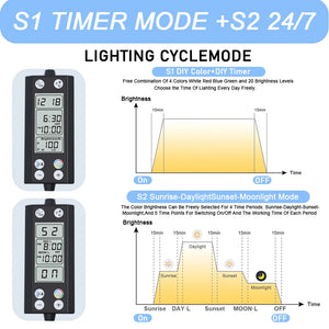 30-60cm Aquarium 24/7 Full Spectrum Lighting LED Light With Thermometer And Memory Function Fish Tank  Plant Lamp IP68 100V-240V