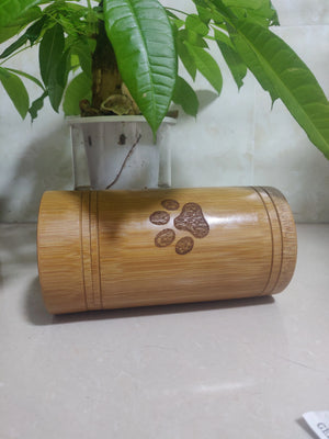 Carved Custom Bamboo Pet Urn Cremation Cute Cat Dog Paws S-L Size Puppy Kitten Ashe for Urn Funeral Supplies Pet Dog Accessories