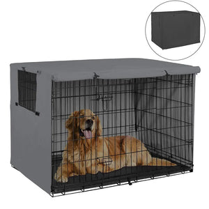 Universal Dog Cage Cover 210D Oxford Wire Crate Rainproof Dust Covers Outdoor Waterproof Sun Protection Durable Pet Kennel Case