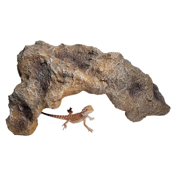 Rock Hide Cave Tortoise Escape Habitat Safe Resin High Simulation 10x5 Inch for Small Reptiles Turtles Frogs