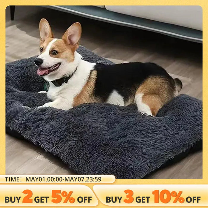 Large Dog Bed Washable Plush Pet Bed Anti Anxiety Warm Dog Cushion Sleeping Mat Comfoetable Pet Mats for Small Medium Large Dogs