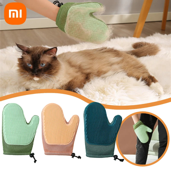 Xiaomi Cat Hair Glove Pet Fur Remover Glove Dog Grooming Glove Brush For Shedding Pet Hair Remover Mitt Cleaner Grooming Glove