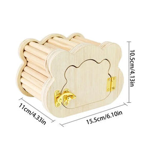 Wooden Hamster Hideout House Cute Cloud Shapes Tiny Hamster Hideout Small Animals Habitat Hut Small Pets Woodland House Habitats