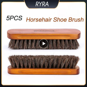 Horsehair Shoe Brush Bootpolish Cleaning Brush Leather Real Horse Hair Soft Polishing Tool Brush Care Fit For Suede Scrub Boots